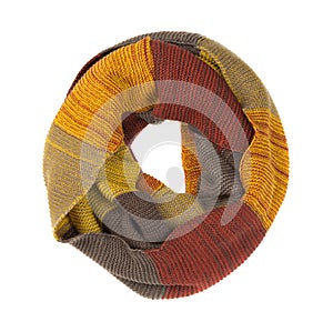 Colorful round scarf. Isolate on white