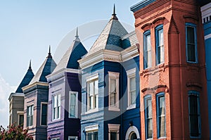 Colorful rowhouses in Washington, DC photo