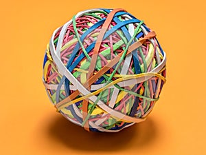 Colorful rubber band ball