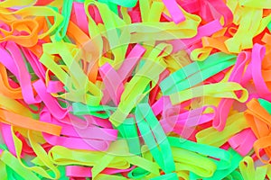 Colorful rubber elastic band texture for background