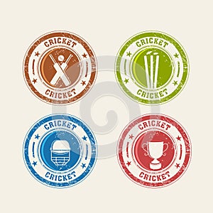 Colorful rubber stamps for Cricket.