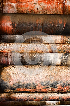 Colorful rusty concrete pipes