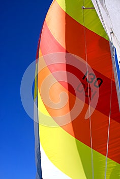 Colorful Sail on a Sailboat