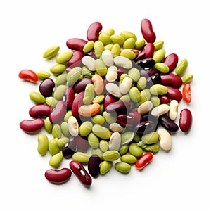 Colorful Salad Beans On White Background