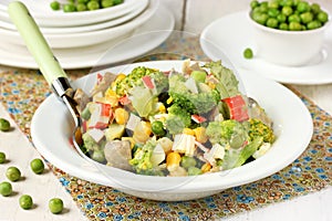 Colorful salad with broccoli