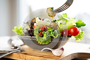 Colorful salad with fresh ingredients