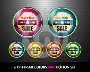 Colorful Sale 'Best Price' Button Set