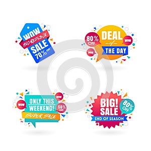 Colorful Sale Label Banner Collection