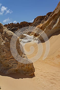 Colorful sand cliffs