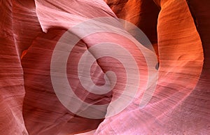 Colorful sandstone in Antelope Canyon, Arizona, USA.