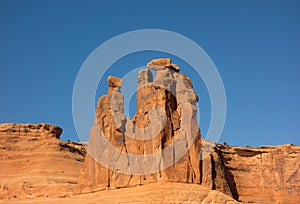 Colorful sandstone in the desert