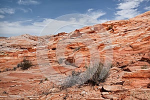 Colorful sandstone rocks at desert of Valley of Fire State Park, landscape in USA