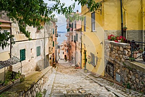 Colorful Santo Stefano old town street.