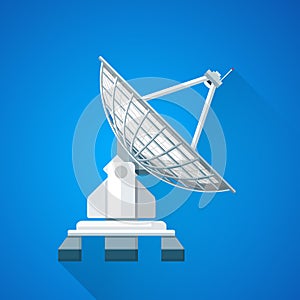 Colorful satellite uplink dish antenna illustration