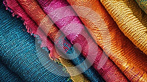 Colorful Scarves Arranged in a Pile