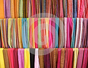 Colorful scarves display photo