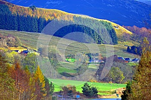 Colorful scenic view of the Scottish highlands in summer