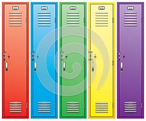 Colorful school lockers