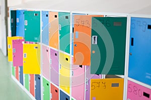 Colorful school lockers
