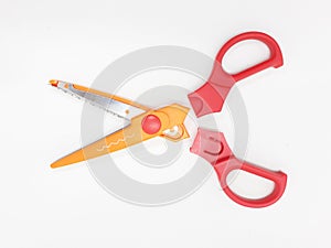 Colorful Scissor Design with Various Paper Pattern Cutting for Children Education in White  Background 02