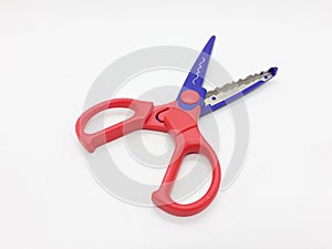 Colorful Scissor Design with Various Paper Pattern Cutting for Children Education in White  Background 10