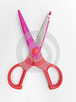 Colorful Scissor Design with Various Paper Pattern Cutting for Children Education in White  Background 15