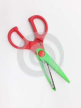 Colorful Scissor Design with Various Paper Pattern Cutting for Children Education in White  Background 16