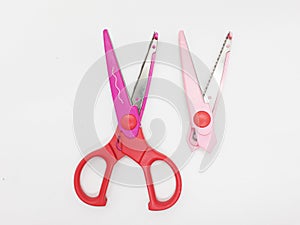 Colorful Scissor Design with Various Paper Pattern Cutting for Children Education in White  Background 18