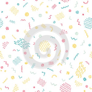 Colorful scratchy seamless pattern. Bright colors
