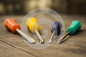 Colorful screwdrivers photo