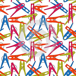 Colorful seamless background Clothes Peg. Vector