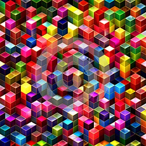 Colorful seamless cubes abstract background