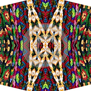 Colorful seamless embroidery pattern Ikat ethnic design ornament Geometric embroidery style Seamless striped pattern Design for