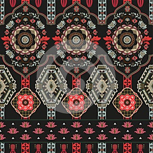 Colorful seamless Paisley pattern. Decorative indian ornament. Ornamental backdrop