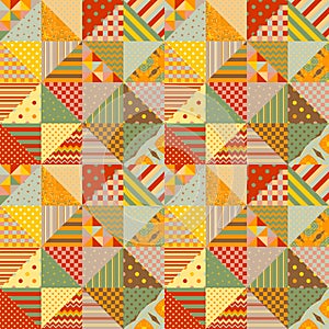 Colorful seamless patchwork pattern. Bright summer design