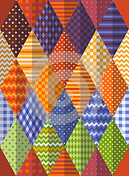 Colorful seamless patchwork pattern. Decorative vector design. Print for fabric