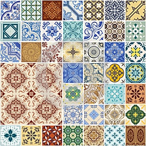 Colorful Seamless Patchwork Pattern photo