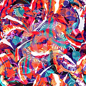 Colorful seamless pattern. Abstract briht wallpaper