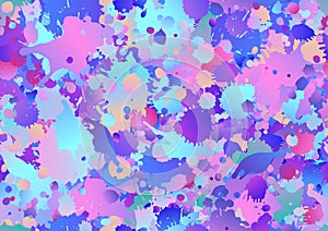 Colorful seamless pattern background with art paint drops, spots
