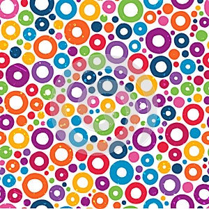 Colorful seamless pattern with hand drawn circles.