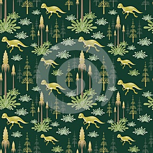 Seamless pattern with prenocephale