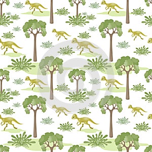 Seamless pattern with prenocephale