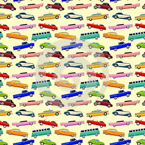 Colorful seamless pattern with limousines.