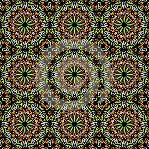 Colorful Seamless Pattern with mandala.Seamless Background design.Ornamental design.Floral pattern tiles photo