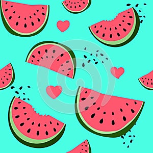 Colorful seamless pattern of watermelon