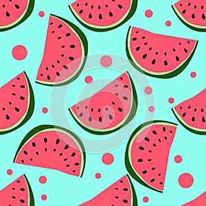 Colorful seamless pattern of watermelon