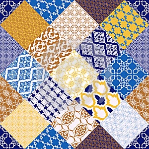 Colorful seamless patternwith oriental motif. photo