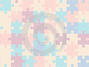 Colorful seamless piece puzzle presentation jigsaw background pattern. EPS 10