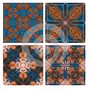 Colorful seamless tiling ornamental texture collection