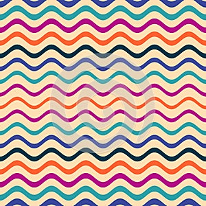 Colorful seamless wavy line pattern